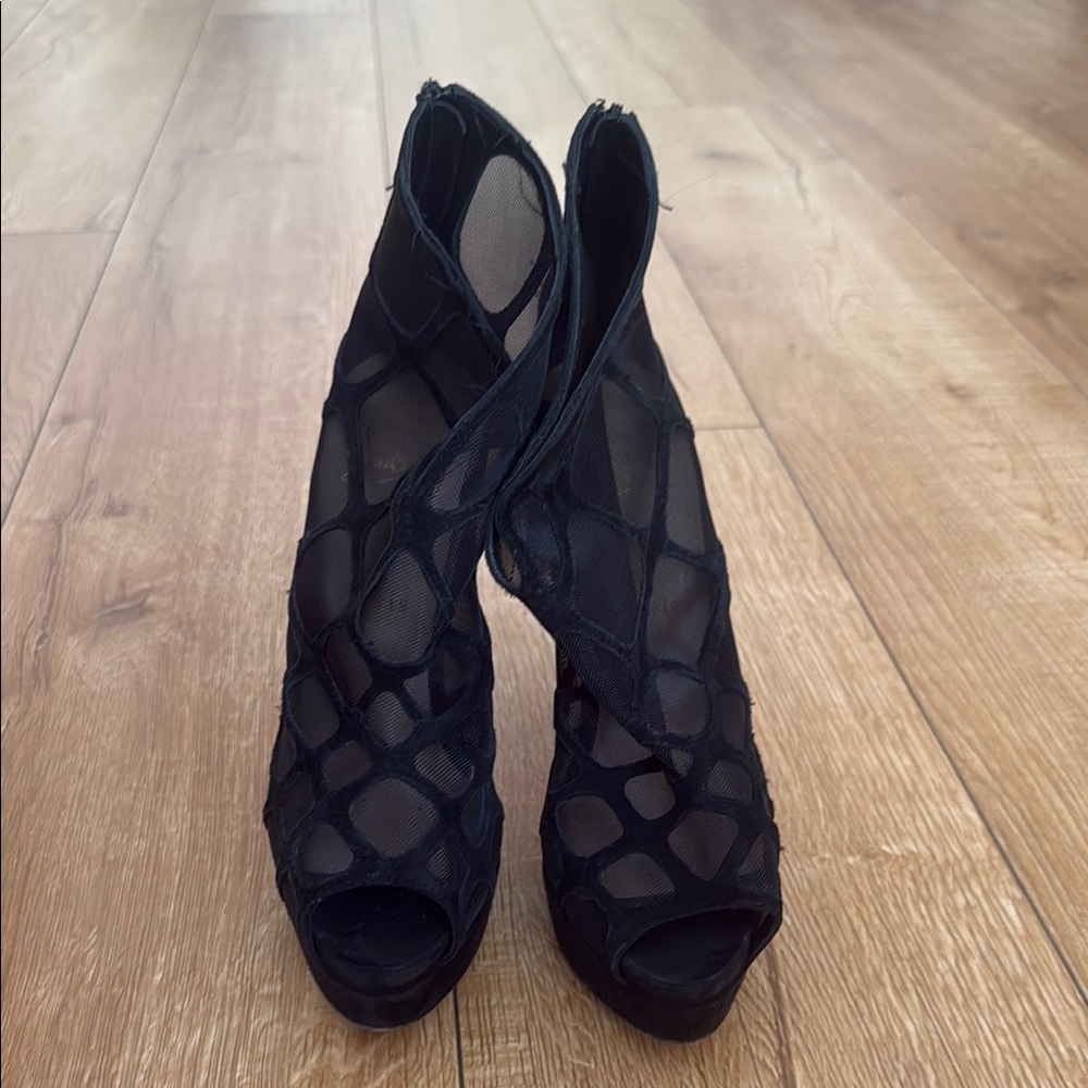 Christian Louboutin Black Mesh Heels